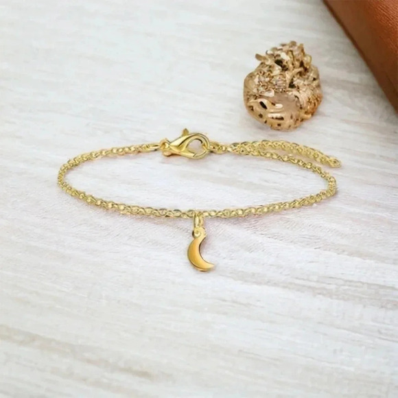 Gold Moon Bohemian Anklet Bracelet - Picture 2 of 5